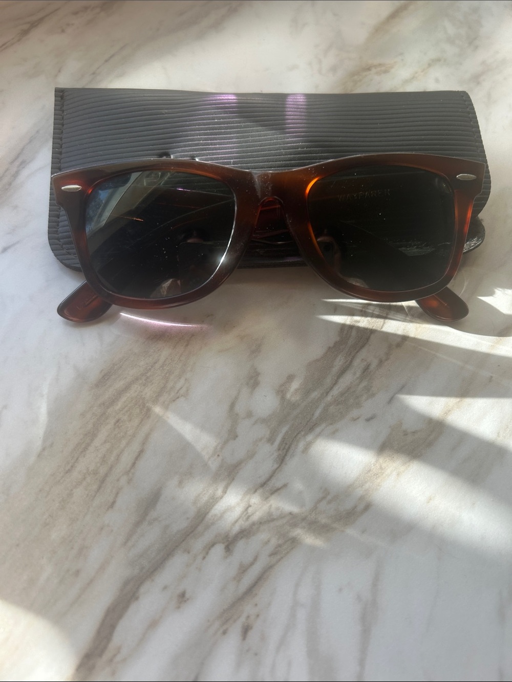 Ray-Ban Tortoise Havana Sunglasses with Dark Brown Lenses